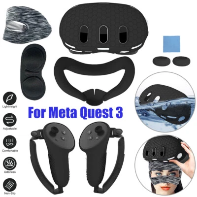 MARKENLOS Funda protectora de 7 piezas para Meta Quest 3 accesorios objetivo VR kits de cubierta protectora