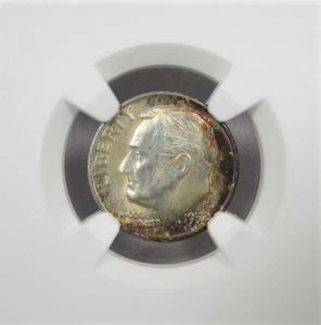 1952-D Silver Roosevelt Dime NGC MS66 FT Toned AJ166 - Picture 1 of 4