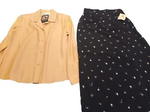 NUEVO CON ETIQUETAS K-mart Jaclyn Smith Blusa (S/C) y TR Falda Bentley (M) Lote - Imagen 1 de 11