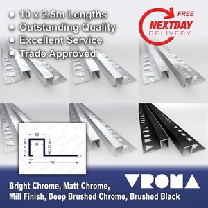 10x Tile Trim Square BOX - ALUMINIUM VROMA  - HEAVY DUTY  *Matching Corner Block - Picture 1 of 13