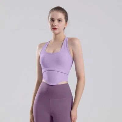 Sports Vest Yoga Skinny Moisture Wicking Fashion Women Crop Top Workout Fitness - Image 1 of 4
