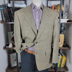 VTG Roudtree Yorke Men's Tweed Sport Coat Blazer Two Button Plaid Wool Size 42R - Picture 1 of 16