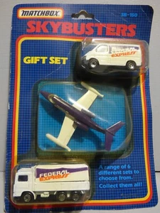 Matchbox Skybusters SB150 Federal Express set Transit Van, Volvo Truck, Lear Jet - Picture 1 of 2