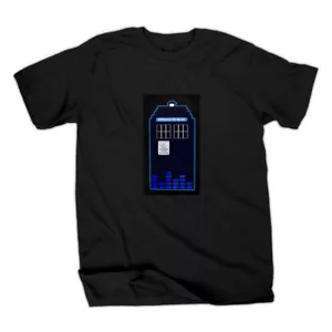 Doctor Who Tardis Sound Activated LED Mens Black T-Shirt - Picture 1 of 1