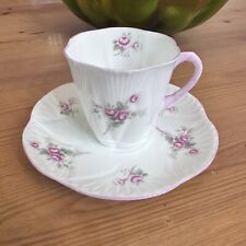 Antique Shelley Bone China England Bridal Rose Demitasse Cup and Saucer 13545