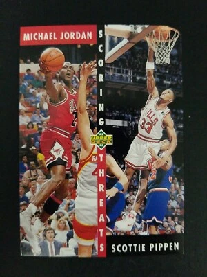 1992 - 1993 Upper Deck Scoring Threats Michael Jordan Scottie Pippen Bulls #62 - Image 1 of 2