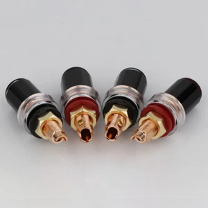 4x Polklemme Bananenbuchse verkupfert Stecker Lautsprecher Verstärker Terminal - Bild 1 von 8
