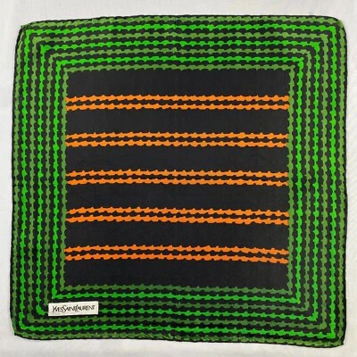 Lenço de pescoço vintage Yves Saint Laurent bolso quadrado bandana - Imagem 1 de 4