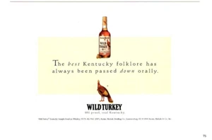 1993 Print Ad Wild Turkey Kentucky Straight Bourbon Whiskey Best Folklore - Picture 1 of 1