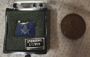 Spilla cravatta vintage argento sterling 25 anni massonico massonico a forma di risvolto Oregon - Foto 1 di 4