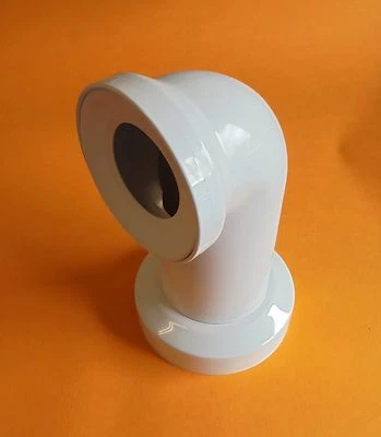 Anschlußrohr Bogen WC 90° weiß # 9301714 +  Flachrosette # 9301744 - Bild 1 von 3