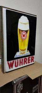 insegna vintage luminosa a bandiera birra Wuhrer - Foto 1 di 11