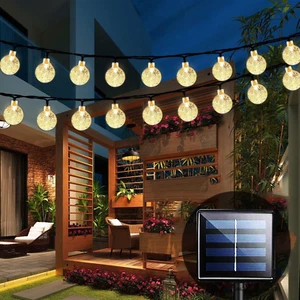 60 LED String 36Ft Outdoor Waterproof Solar-Powered Crystal Ball Decorative Ligh - Picture 1 of 12
