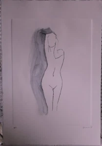 Hand Pulled Print Etching Titled "Nude" by Ross - Picture 1 of 1