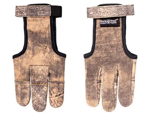 Guante de mano Buck Trail tiro con arco tradicional con palma completa en cuero rústico escondido - Imagen 1 de 1