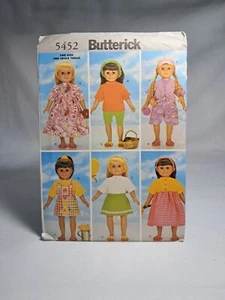 Butterick 5452 Sewing Pattern 18" Doll Clothes Dress, Skirt, Shirt, Hat DIY Doll - Picture 1 of 2