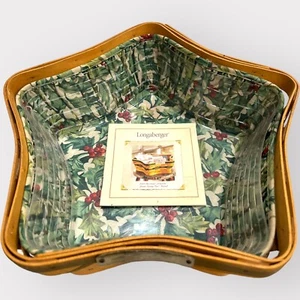 Delineador de cesta Longaberger 2001 colección navideña verde estrella brillante firmado - Imagen 1 de 19