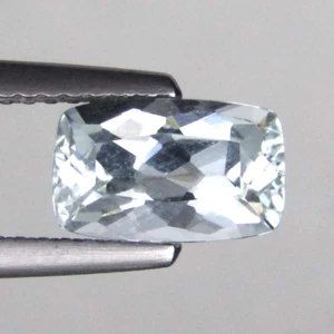 1.40Cts UNHEATED NATURAL WHITE AQUAMARINE CUSHION SHAPE LOOSE GEMSTONE - Picture 1 of 3