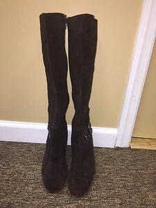 Franco Sarto Kniehohe Stiefel -Obermaterial Wildleder- braun Reißverschluss Gr. 8,5 M gebraucht - Bild 1 von 6