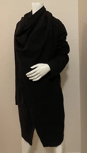 PREOWNED KAZUYUKI KUMAGAI ATTACHMENT BLACK MENS COAT SIZE 4 - Picture 1 of 11
