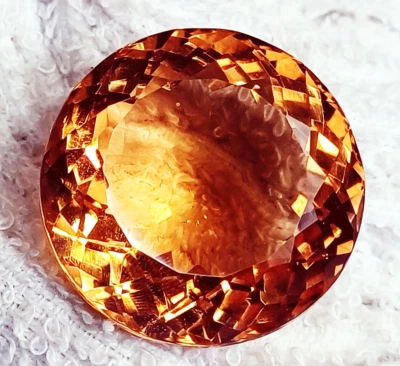 Brazilian Brown Topaz 73.50 Ct Loose Gemstone Certified Round Shape - Image 1 of 4