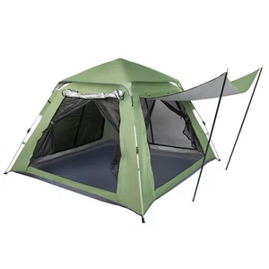 240*240*150cm Spring Quick Open Four-Person Family Tent Camping Tent Green --- - Picture 1 of 24