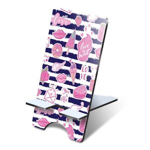 1x 3mm MDF Phone Stand Pink Girl Icons Love Teen #14741