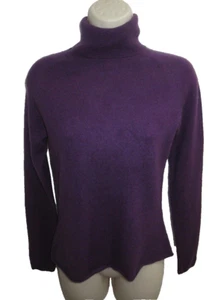 Gene Meyer 100% Cashmere Purple Turtleneck Sweater Size M May fit XS - Picture 1 of 3