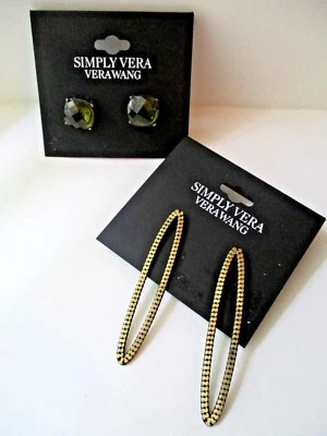 Lote de 2 NUEVOS Pendientes Simply Vera Wang Plateados ENVÍO GRATUITO Estrás Foto 1 de 4