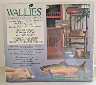 Wallies - 25 Pre-pasted Rainbow TROUT Fish Cutouts ~ Lake Cottage Mancave Decor - Image 1 of 4