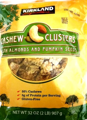 Kirkland Signature Cashew Clusters with Almonds & Pumpkin Seeds 32Oz EXP 01/2026 - Image 1 of 2