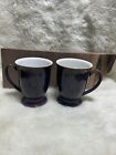 Denby Pottery Storm Footed Mugs Plum Set Of 2