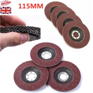 10pcs 115mm Metal Sanding Flap Disc Grinding Wheels 60 Grits Angle Grinder UK - Picture 1 of 12