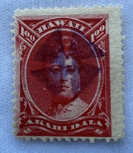 Hawaii Stamp #49 Red with Large Maltese Cross Cancellation - Picture 1 of 3