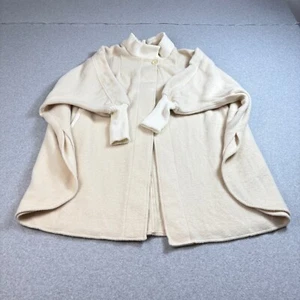Vintage Projections Wool Poncho Women Cream Jacket Cape Heritage 80s Made USA - Picture 1 of 13