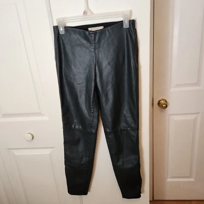 Nuevas Leggings Free People Lana de Cuero Vegano Talla 2 Para Mujer Forradas de Vellón Verde  Foto 1 de 4