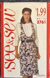 WOMENS UNCUT BUTTERICK 5761 Sewing Pattern DRESS JUMPER TOP SHIRT SIZE 6-14 - Picture 1 of 2
