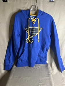 St Louis Blues NHL Hockey Hoodie Sweatshirt (Men's Medium) Blue and Yellow VTG - Picture 1 of 6