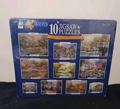 Nuevo Sellado Nicky Boehme Colección 3400 Piezas 10 Rompecabezas Cabañas Escénicas Foto 1 de 4
