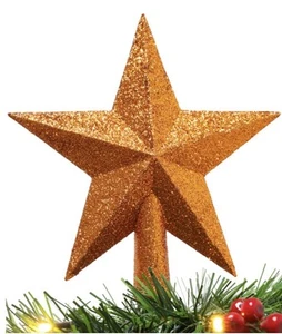 Christmas Concepts 20 cm (ca. 7 3/4") orange Glitzer Baumspitze Stern - Bild 1 von 8