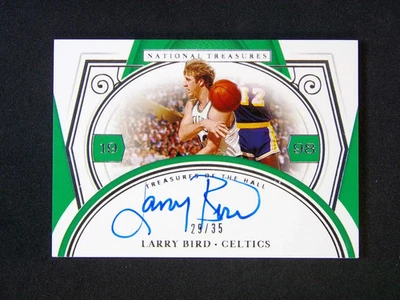 2020-21 National Treasures Larry Bird Treasures Of the Hall Auto Green 29/35 - Image 1 of 2