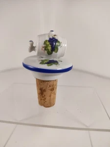 Tappo bottiglia vino ceramica porcellana Reutter Germania Ovest Francoforte botte uva - Foto 1 di 6