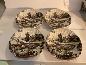 YORKSHIRE STAFFORDSHIRE GENUINE HAND ENGRAVED SAUCER. 5 1/2” Lot of 4 - Picture 1 of 4