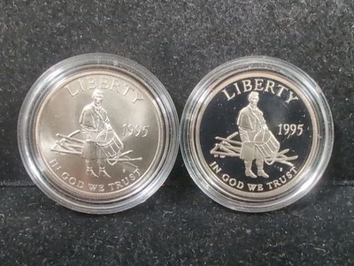 (2) 1995 S Civil War Battlefield PROOF & BU Comm. Half Dollar US Coins 5917 - Image 1 of 3