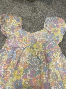 Janie and Jack Girls Size 5 Floral Dress Lined Short Sleeve Cotton - Picture 1 of 5