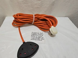 DURAPLUG  RUBBER  2 SOCKET  EXTENSION LEAD   APPROX 40 FEET  LONG FITTED PLUG UK - Picture 1 of 18