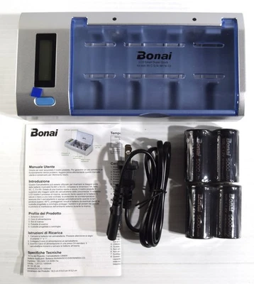 BONAI LCD Smart D/C/AA/AAA/9V Battery Charger BST-C906W + Rechargeable Batteries - Image 1 of 4