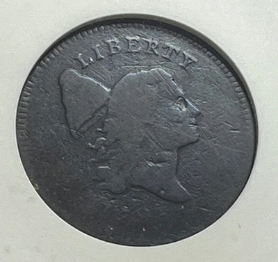 1795 Plain Edge Liberty Cap Half Cent - Nice Early Date 1/2C; ANACS VG-8 Details - Image 1 of 4