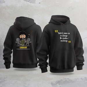 SHOLAY Dialogues PREMIUM Hoodie Bollywood Gabbar Singh "Iski Saja Milegi" - Bild 1 von 2