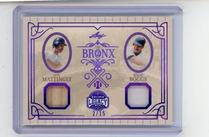 2025 Leaf Bronx Legacy Baseball Dual Relics #2/15 Don Mattingly & Wade Boggs - Bild 1 von 2